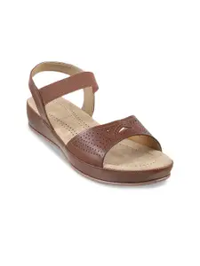 Metro Open Toe Comfort Heels With Backstrap