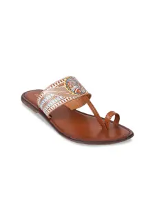 Metro Printed Leather One Toe Flats