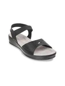 Metro Textured Comfort Heels With Laser Cuts