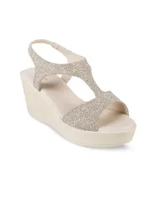 Mochi Embellished Open Toe Back Strap Wedge