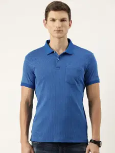 Peter England Men Printed Polo Collar Cotton Slim Fit T-shirt