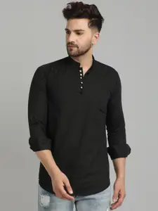 Majestic Mandarin Collar Straight Short Pure Cotton Kurta