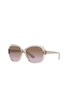 vogue Women Square Sunglasses With UV Protected Lens 8056597826198-Light Brown