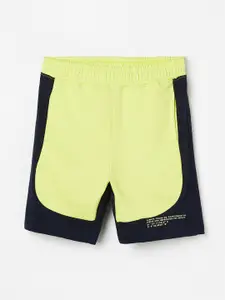 Fame Forever by Lifestyle Boys Mid-Rise Colourblocked Casual Knitted Pure Cotton Shorts
