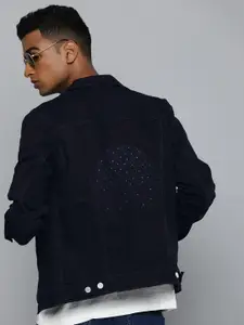 Levis Spread Collar Self-Design Denim Jacket