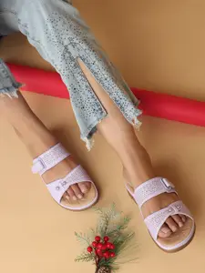 XE Looks Open Toe Flats with Buckles