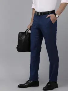 Van Heusen Men Checked Slim Fit Trousers