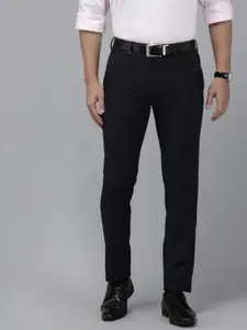 Van Heusen Men Solid Mid-Rise Slim Fit Formal Trousers