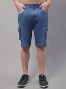 Metronaut Men Mid-Rise Stretchable Cotton Denim Cargo Shorts