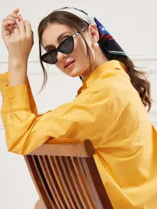 Athena Women Black & Blue Printed Scarf