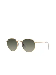 Ray-Ban Men Round Sunglasses With UV Protected Lens 8056597858229-GOLD