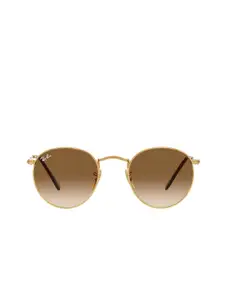 Ray-Ban Men Round Sunglasses With UV Protected Lens 8056597858199-GOLD