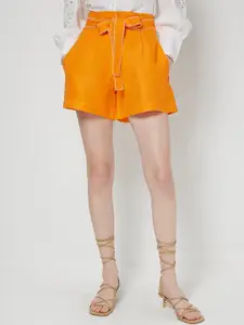 COVER STORY Women Orange Mid-Rise Casual Shorts
