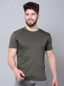 DIAZ Striped Round Neck T-shirt