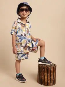 Superminis Boys Floral Printed Shirt with Shorts