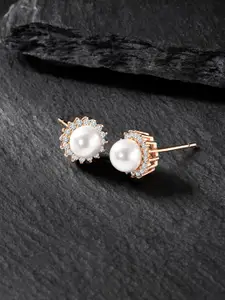 Peora Rose Gold-Plated Studs Earrings