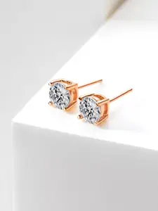 Peora Rose Gold-Plated CZ Stud Earrings