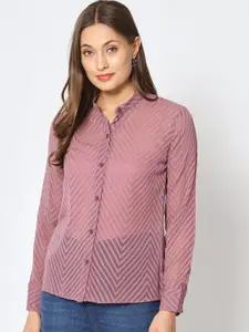 CHARMGAL Classic Self Design Slim Fit Casual Shirt