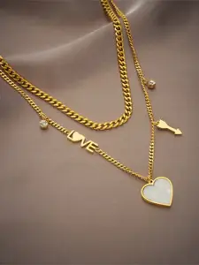 VIEN Gold-Plated Love Heart Layered Necklace