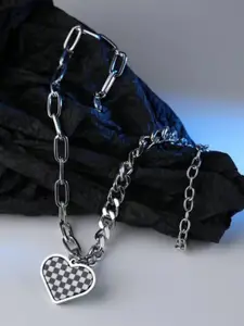 VIEN Women Silver-Plated Heart Pendant Necklace