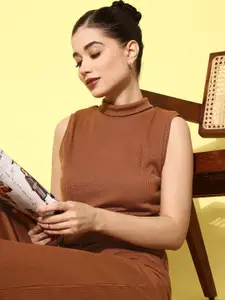 all about you Women Solid Pure Cotton Top With Trousers