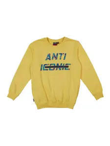 Gini and Jony Infant Boys Typography Printed Fleece Sweatshirt