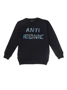 Gini and Jony Boys Typography Printed Cotton Sweatshirt