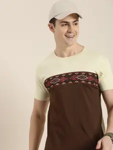 Moda Rapido Colourblocked Pure Cotton T-shirt