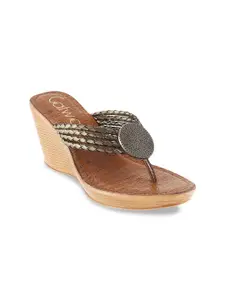 Catwalk Embellished Leather Wedge Heels
