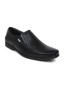 Zoom Shoes Men Textured Leather Formal Slip-On Shoes