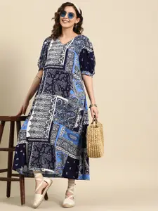 Sangria Women Ethnic Motifs Printed A-Line Maxi Dress
