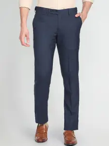 Arrow Men Mid-Rise Heathered Dobby Formal Trousers