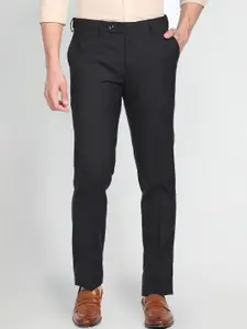 Arrow Men Mid-Rise Solid Dobby Formal Trousers
