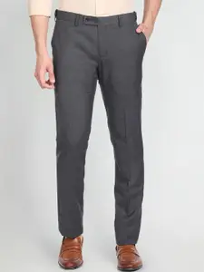 Arrow Men Mid-Rise Heathered Dobby Formal Trousers