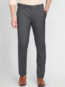 Arrow Men Mid-Rise Heathered Dobby Formal Trousers