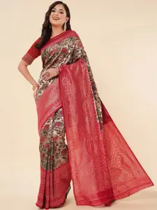 Fashion Booms Floral Woven Design Zari Pure Silk Banarasi Saree