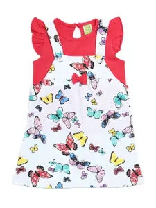Clothe Funn Conversational Printed Cotton Pinafore Dress With Top