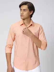 Mufti Spread Collar Slim Fit Opaque Casual Shirt
