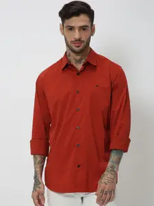 Mufti Spread Collar Slim Fit Opaque Casual Shirt