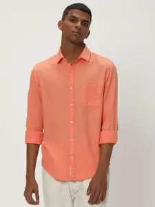 Mufti Slim Fit Cotton Linen Casual Shirt