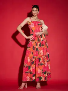SASSAFRAS Floral Print Maxi Dress