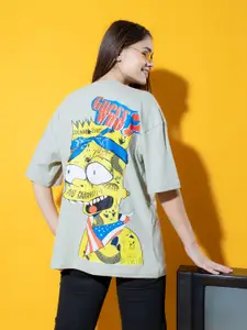 Stylecast X Hersheinbox The Simpson Printed Drop-Shoulder Sleeves Pure Cotton T-shirt