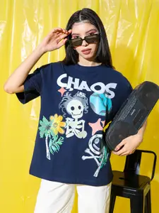 Stylecast X Hersheinbox Graphic Printed Relaxed Fit Drop-Shoulder Sleeves T-shirt