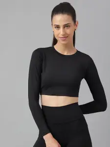 Oh So Fly Long Sleeves Cotton Fitted Crop Top