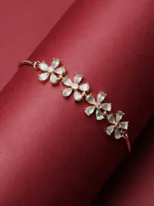 Kennice Rose Gold-Plated American Diamond Wraparound Bracelet