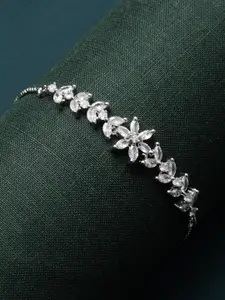 Kennice Women Rhodium-Plated Link Bracelet