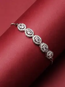 Kennice Rhodium-Plated American Diamond Wraparound Bracelet