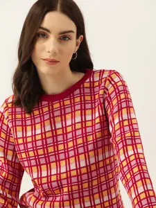 DressBerry Acrylic Checked Pullover