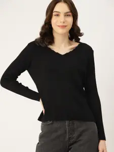 DressBerry Women Ribbed Acrylic Pullover