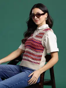 DressBerry Acrylic Fair Isle Sweater Vest